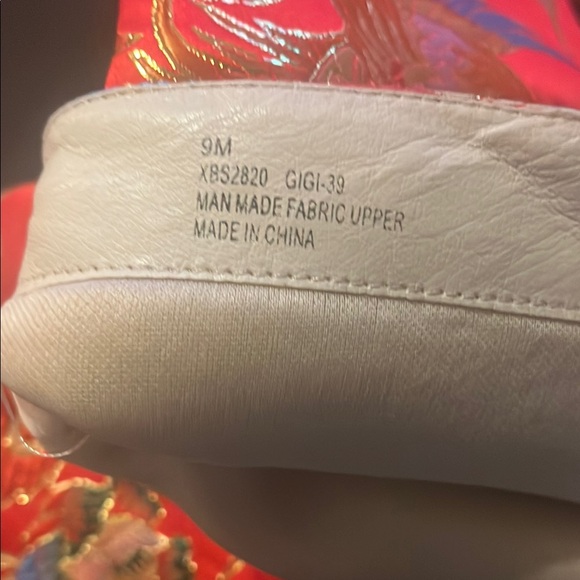 Red and Gold Stiletto Heeled Boots - Picture 8 of 9